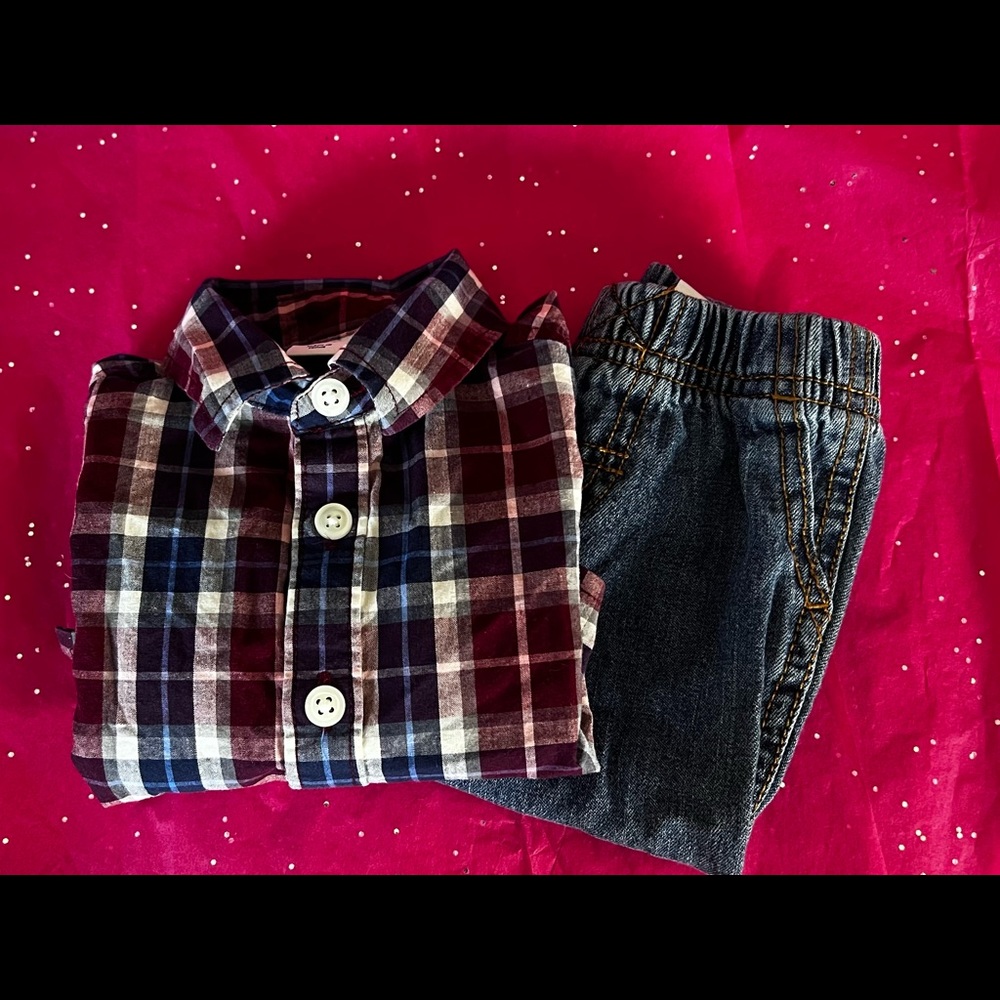 Baby Boy Jeans and Long Sleeve Shirt
